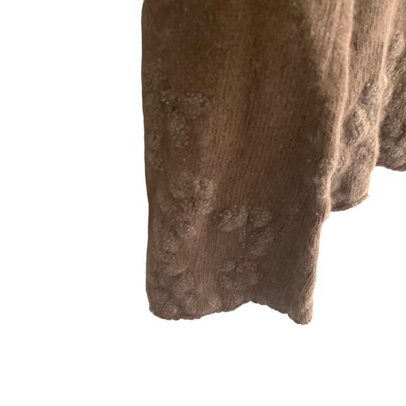 NOUGAT London Ombré Angora Cowl Neck Bell Sleeve Embroidered Sweater Tan M - Picture 7 of 11